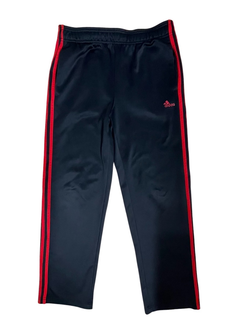 Adidas Black Red Track Pants Joggers Athletic Activewear Size Approx M